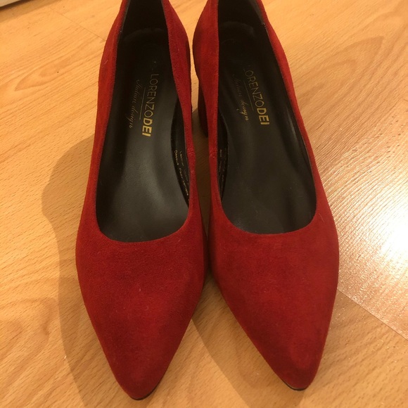 Nevet worn red suede mid-heels - Picture 2 of 5